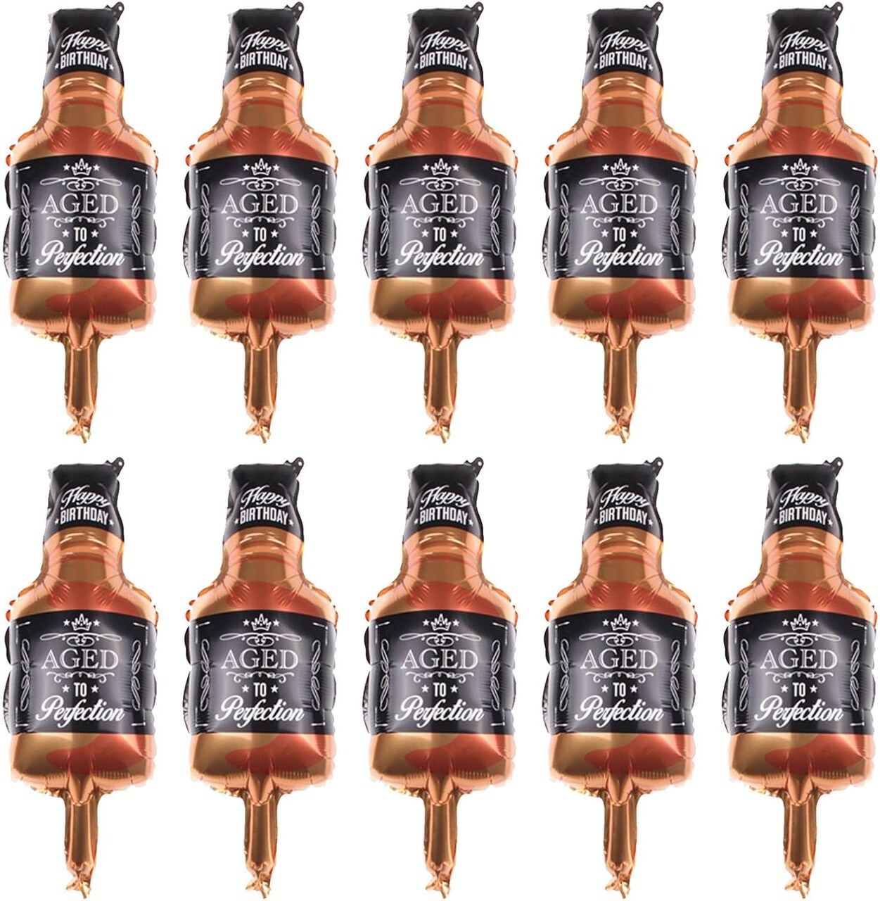 10 Pcs Whisky Bottle Balloons Whiskey Bottle Shape Aluminum Mylar Foil Balloons Beer Festival Birthday Party Whisky Theme Party Decoration